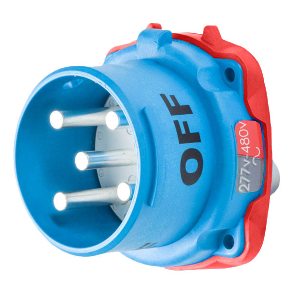 33-68047 - DS60 INLET POLY BLUE SIZE 4 TYPE 3R 3P+N+G 60A 277/480 VAC 60 Hz NO AUX